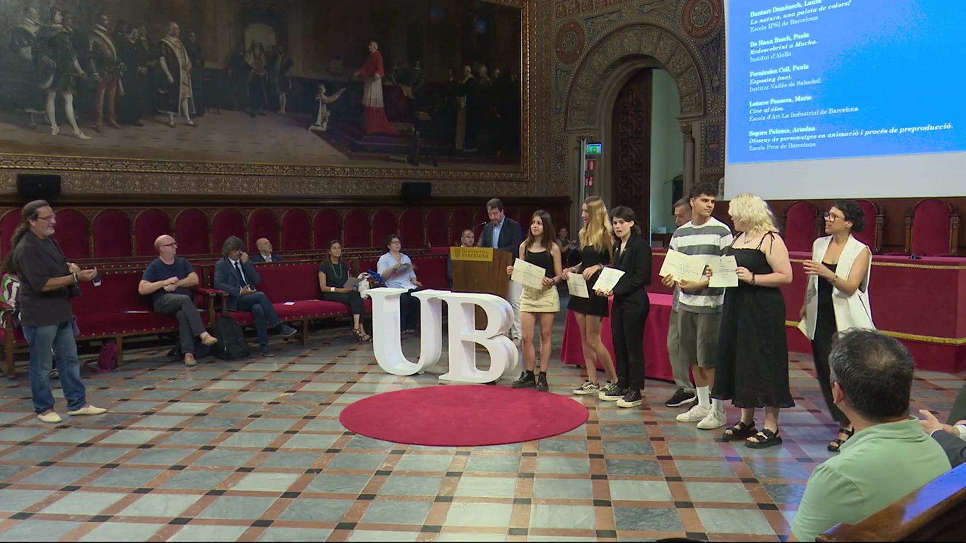 Acte de lliurament dels Premis UB-Santander a treballs de recerca de batxillerat. Edició 2023